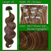 20" Clip-In Body Wave Hair Extensions-#4/27